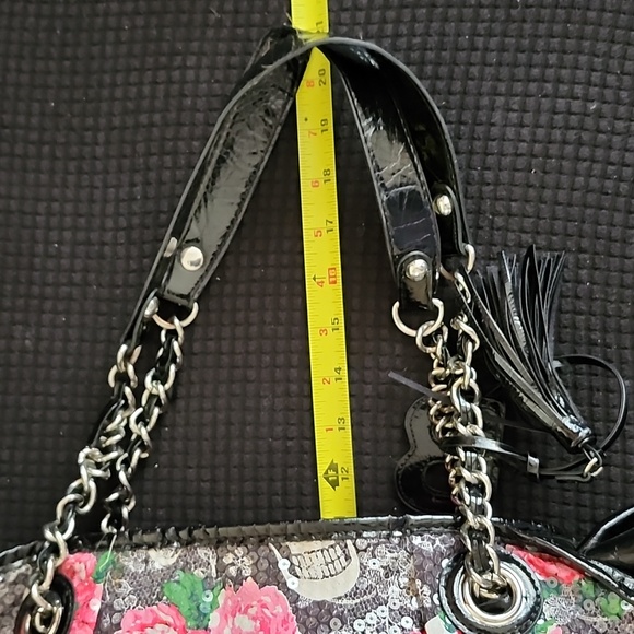 Betsey Johnson Floral Skull Sequined Purse - Picture 5 of 13